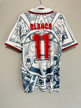 Vintage Mexico 1998 Cuauhtémoc Blanco world cup away white soccer jersey